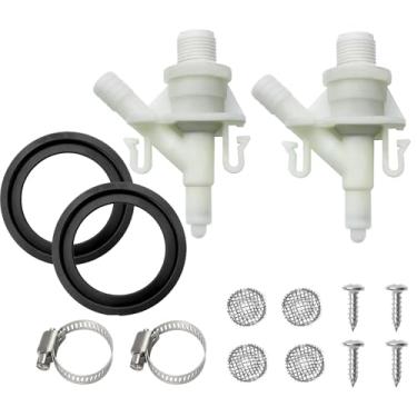 Imagem de 2 peças 385311641 válvula de água de vaso sanitário RV e 2 peças 385311658 substituição de vedação esférica para Sealand Dometic 300 310 320 RV, vaso sanitário marinho com descarga de pedal