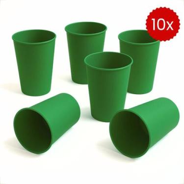 Imagem de Kit 10 Copos Plásticos Coloridos 200ml Infantil Reutilizável e Resiste