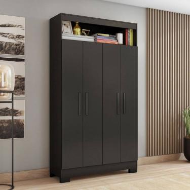 Imagem de Armário Multiuso Charge 4 Portas Preto Tx - Pnr Móveis
