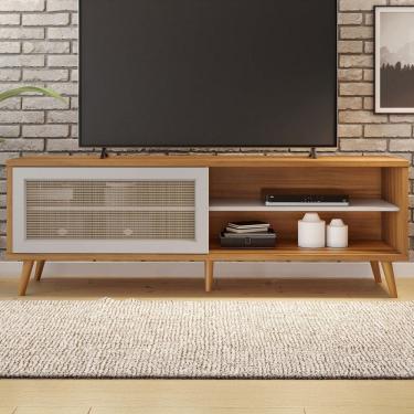 Imagem de Rack para TV Até 60 Polegadas Argos 1 Porta Freijó Trend/Off White - Pnr Móveis