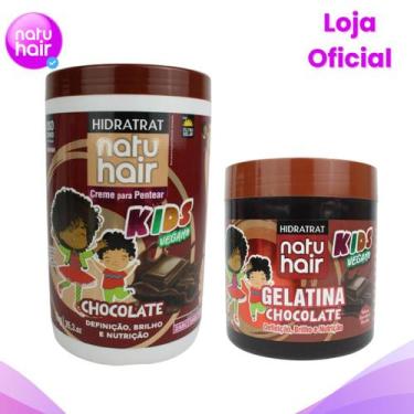 Imagem de Kit Creme de Pentear Chocolate + Gelatina de Chocolate Natuhair 500g -