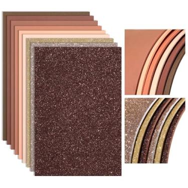 Imagem de Feifeiya Pacote com 48 folhas de espuma EVA para artesanato, 19 x 29 cm, cores sortidas, glitter, papel de espuma brilhante para salas de aula, scrapbook, presente, cortadores, cartões, artesanato