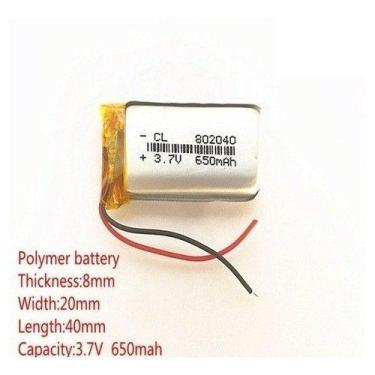 Imagem de Bateria  3.7v  650 Mah 8mm X 20mm X 40mm Gps  Mp3 Mp4 - bgb