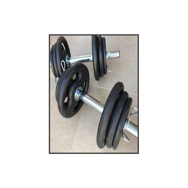 Imagem de Kit halter 24kg anilhas pintadas de feero - FORCE