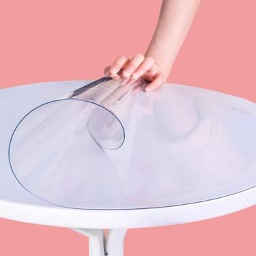 Imagem de Protetor De Tampa De Mesa Transparente, Tapete De Mesa Anti-quente Toalhas De Mesa Transparentes Para Escritório, Computador, Mesa, Sofá E Mesa De Jantar, 3mmφ, 155 x 155 cm