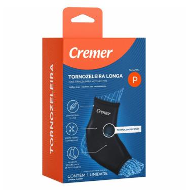 Imagem de Tornozeleira Longa Creme Preta P 1 Unidade