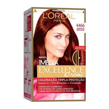 Imagem de Tintura Creme Imédia Excellence L`oréal Vermelho Profundo 4466 Kit