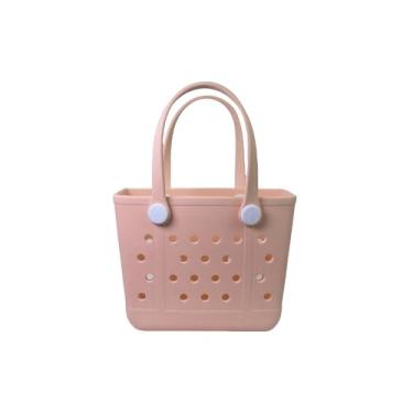 Imagem de Hixulam Pequena bolsa de borracha feminina - linda bolsa esportiva para viagens, dias na piscina, academia e uso diário, design leve e durável, Peachy, Small