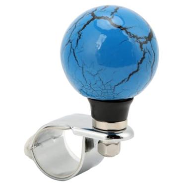 Imagem de equlup Bola de força para volante, 3 cm/1,3 pol. Bola de auxílio de giro universal para volante, botão giratório para carros, caminhões, tratores, barcos (azul)