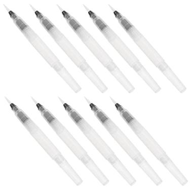 Imagem de IMIKEYA 10 canetas de pincel para colorir em água, pequenas canetas pontiagudas para pintura em aquarela, lápis solúveis em água, guache e projetos de arte, controle de facilidade de tinta