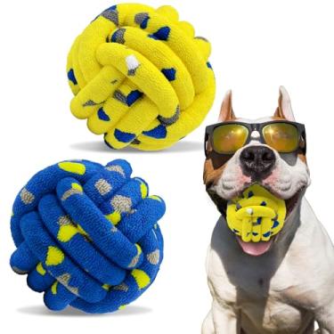 Imagem de Bolas de tênis para cães, brinquedos para cães para mastigadores agressivos, brinquedos de mastigação indestrutíveis, brinquedo aquático, bola de buscar para cães (pacote com 2)