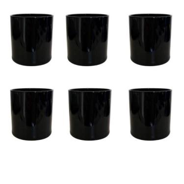 Imagem de Kit 6 Copos De Vidro Whisky Preto 230 Ml - Meta Atacado