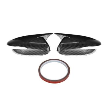 Imagem de 2PCS ABS Auto Car Body Side Door Espelho Retrovisor Tampa Tampa Shell Habitação Adesivo Guarnição Compatível Para Kia K3 Cerato Forte 2014-2017(Carbon Fiber Look)
