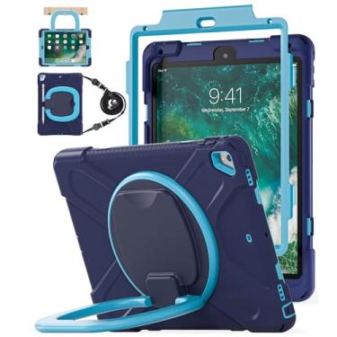 Imagem de BATYUE Capa para iPad de 9,7 polegadas, iPad 6ª geração 2018, iPad 5ª geração 2017, iPad Air 2/iPad Pro de 9,7 polegadas, capa protetora à prova de choque com suporte para lápis, suporte giratório e