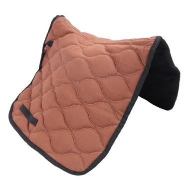 Imagem de Jiawu Almofada de Sela a Cavalo, Respirável Confortável Choque Profissional Absorvendo Sela Ocidental para Proteção, Suprimentos de Equinos, Equipamento de Pilotagem para Treinamento (Café e preto)
