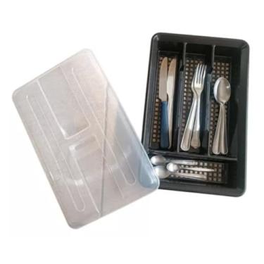 Imagem de Organizador Porta Talher Gaveta Roma Com Tampa 4 Compartimento