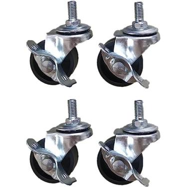 Imagem de Rodízios Giratórios De 50 Mm 4 Peças De Nylon Rodízios De Móveis Pesados Suporte De Aço Inoxidável Rolamento De Esferas Se Move Suavemente Rodas De Móveis De Carrinho Com Para, 4 Swivel