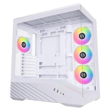 Imagem de Lian Li Capa para PC de torre média V100 ATX, 4 ventiladores ARGB PWM de 120 mm pré-instalados, faixa LED RGB, plataforma de exibição com vidro temperado, suporta GPUs de 415 mm, radiador de 360 mm
