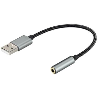 Imagem de Adaptador de áudio USB para conector de 3,5 mm suporta microfone, laptop PS4, desktop, placa de som USB