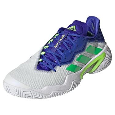 Imagem de adidas Tênis Barricade Clay masculino, Tinta branca/verde gritando/sônica, 12
