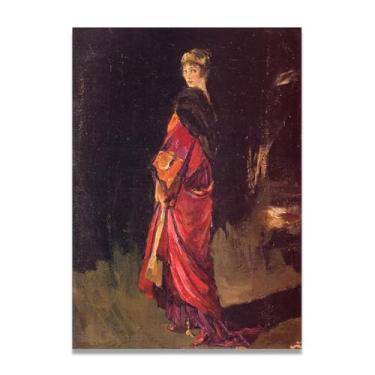 Imagem de Dress John Lavery Iconic Realist Portrait & War Scene Canvas Art – Decoração de parede irlandesa atemporal para casa 30 x 39 cm Un Framed