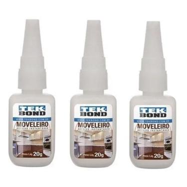 Imagem de 3 Un Cola Adesivo Instantânea Tek Bond Moveleira 793 20Gr