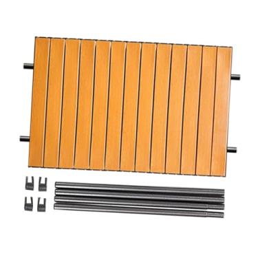 Imagem de WeiLaiKeQi Mesa dobrável de aço carbono, mesa de vagão portátil, de metal dobrável para áreas externas, Marrom