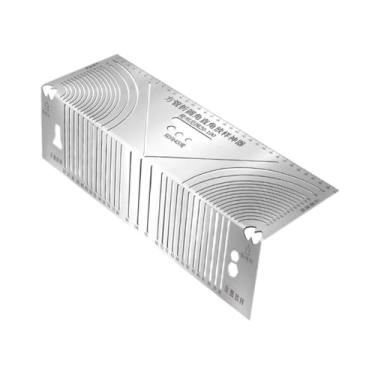 Imagem de WeiLaiKeQi Ferramenta de marcação de arco angular, régua de marcação de metal linear para dobra de tubos, L