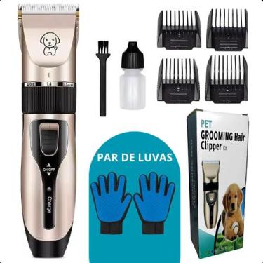 Imagem de KIT Máquininha de tosa + de Luvas Tira Pêlos seguro e silencioso - FAZ