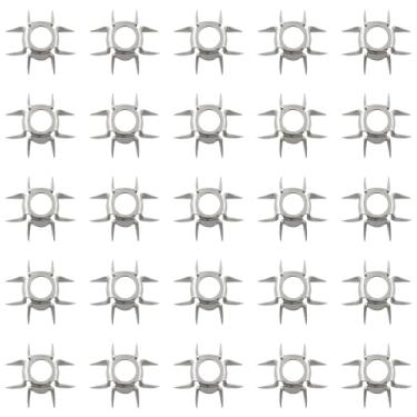 Imagem de TAODAN 25 peças de aço inoxidável 8 garras judô ponta cega ID 6,2 mm jaqueta flecha cabeça alvo caça pequeno jogo garra de flecha compatível com arco recurvo composto arco besta parafuso espiral