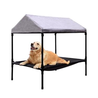 Imagem de Casa de cachorro para ambientes internos e externos | Cama elevada para cães pequenos e médios e gatos, cama externa para cães, barraca de abrigo à prova d'água e à prova de sol