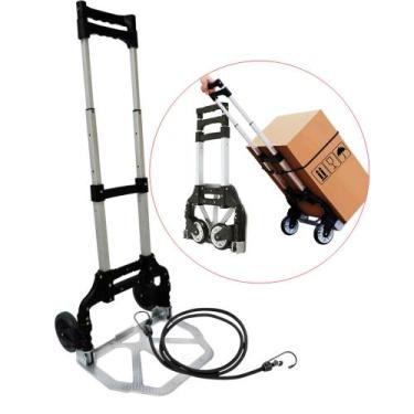 Imagem de Carrinho de Compras Dobrável Reforçado até 75kg com Ajuste de Altura L