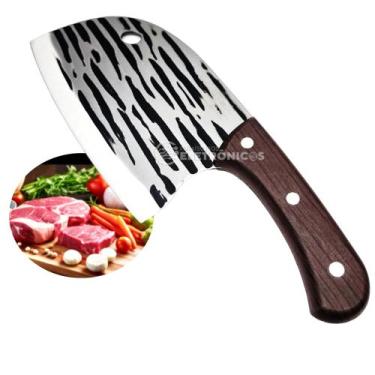 Imagem de Faca Cozinha Cutelo Chef Afiada, Cortar Carne Açougueiro Robusta E Dur