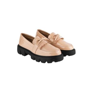Imagem de Shoetopia Mocassim para meninas - l-39, Bege, 6 UK