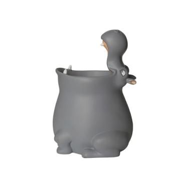 Imagem de Winkee Copo de escova de dentes hipopótamo, suporte de escova de dentes engraçado para crianças e bebês, copo/caneca de escova de dentes de animais para crianças, 10 x 10 x 13,5 cm