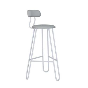 Imagem de Conjunto 2 Banquetas Altas com Encosto Ginger Estrutura Preta - Metali