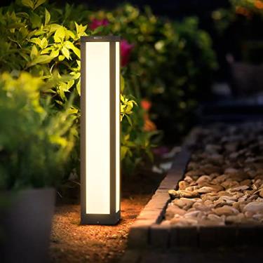 Imagem de Linkmoon Luz de caminho de paisagem, iluminação de poste de amarração de luxo de LED moderna de 81 cm à prova d'água IP54 para decoração de caminho de garagem de pátio de gramado