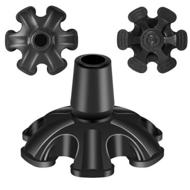 Imagem de ZIYIZE Ponta de bengala de 3/10.2 cm, 6 pés de bengala, ponta de bengala autônoma, 6 pés de suporte, base de substituição, bengalas de caminhada, bengalas dobráveis