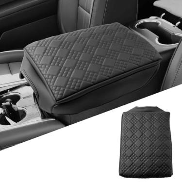 Imagem de Capa de apoio de braço para console central para Chevy Silverado EV/2024-2025 GMC Sierra EV 2024-2025 - Almofada antiarranhões Apoio de braço couro engrossado capa de tampa da caixa de descanso de