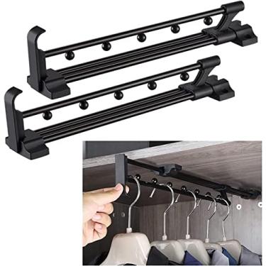 Imagem de 2-pack Heavy Duty Retrátil Armário Pull Out Rod, Organizador De Guarda-roupa De Guarda-roupa, Cabide De Guarda-roupa De Montagem Superior, Suporte De Organizador De Ro, Multi-colored, 45CM