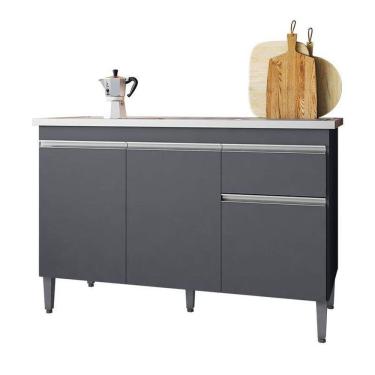 Imagem de Balcão De Pia Tatiane 120 Cm Cinza Fosco - Ajl