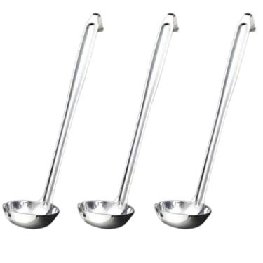 Imagem de 3 peças de aço inoxidável para sopa, controle de porção, colheres de servir, concha com alças longas em gancho, utensílios de cozinha para cozinhar molho de sopa, cozinha, casa, (60 g)