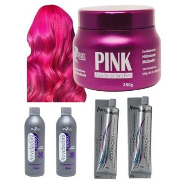 Imagem de Kit Tinta Coloração Profissional 2 Tinta 2 Ox 1 Matizador - Mairibel H