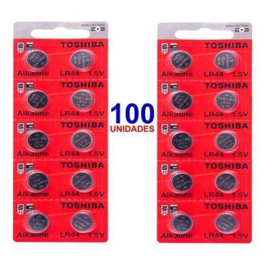 Imagem de 100 Baterias Toshiba Lr44 A76 Ag13 Japao Relógio Brinquedo