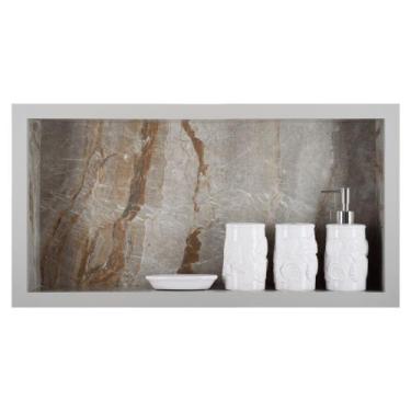 Imagem de Nicho Para Banheiro Em Porcelanato Polido Porta Shampoo Sabonete Organ