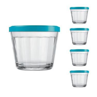 Imagem de Pote Vidro Americano C/Tampa Cores Cereal Bolacha 150ml 4Un - NADIR FI