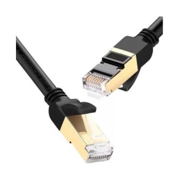 Imagem de Cordão Rede Internet Lan Utp Cat8E - 10 metros PRETO - Promo - New Lin