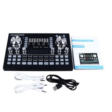 Imagem de WALFRONT Live Sound Card Mixer Audio Mobile Mixer PC Gravação Universal para Streaming de Fonte de Alimentação 48V