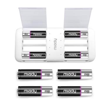 Imagem de Baterias AA de lítio recarregáveis Miady 2500mWh, pacote com 8 ou mais