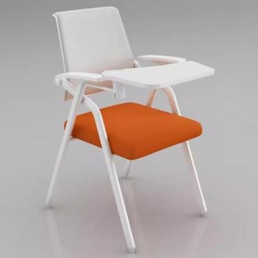 Imagem de Cadeiras poltrona com braço para tablet cadeira de treino dobrável com almofada de escrita cadeira de treino para escritório de conferências com apoio de braços para escritório em casa, Na
